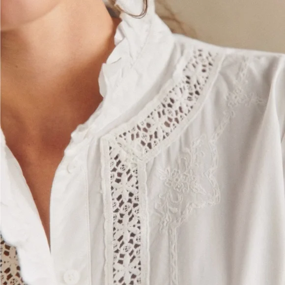 Sezane White Lace Blouse - Picture 4 of 5